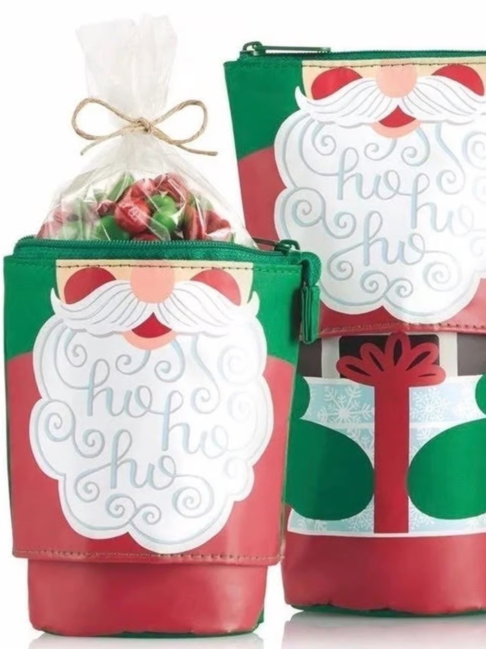 Thirty-One Hide & Peek Pouch Santa's
Beard Christmas Expandable Zip Pouch